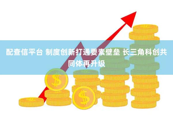 配查信平台 制度创新打通要素壁垒 长三角科创共同体再升级