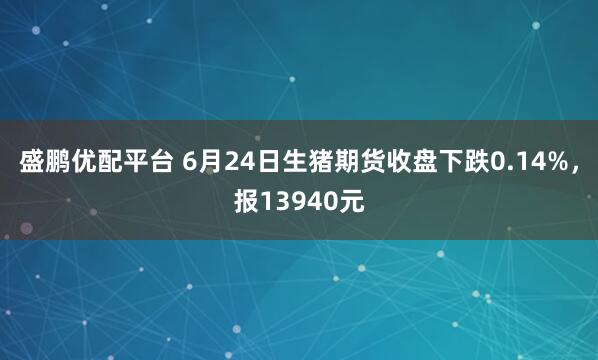 盛鹏优配平台 6月24日生猪期货收盘下跌0.14%，报13940元